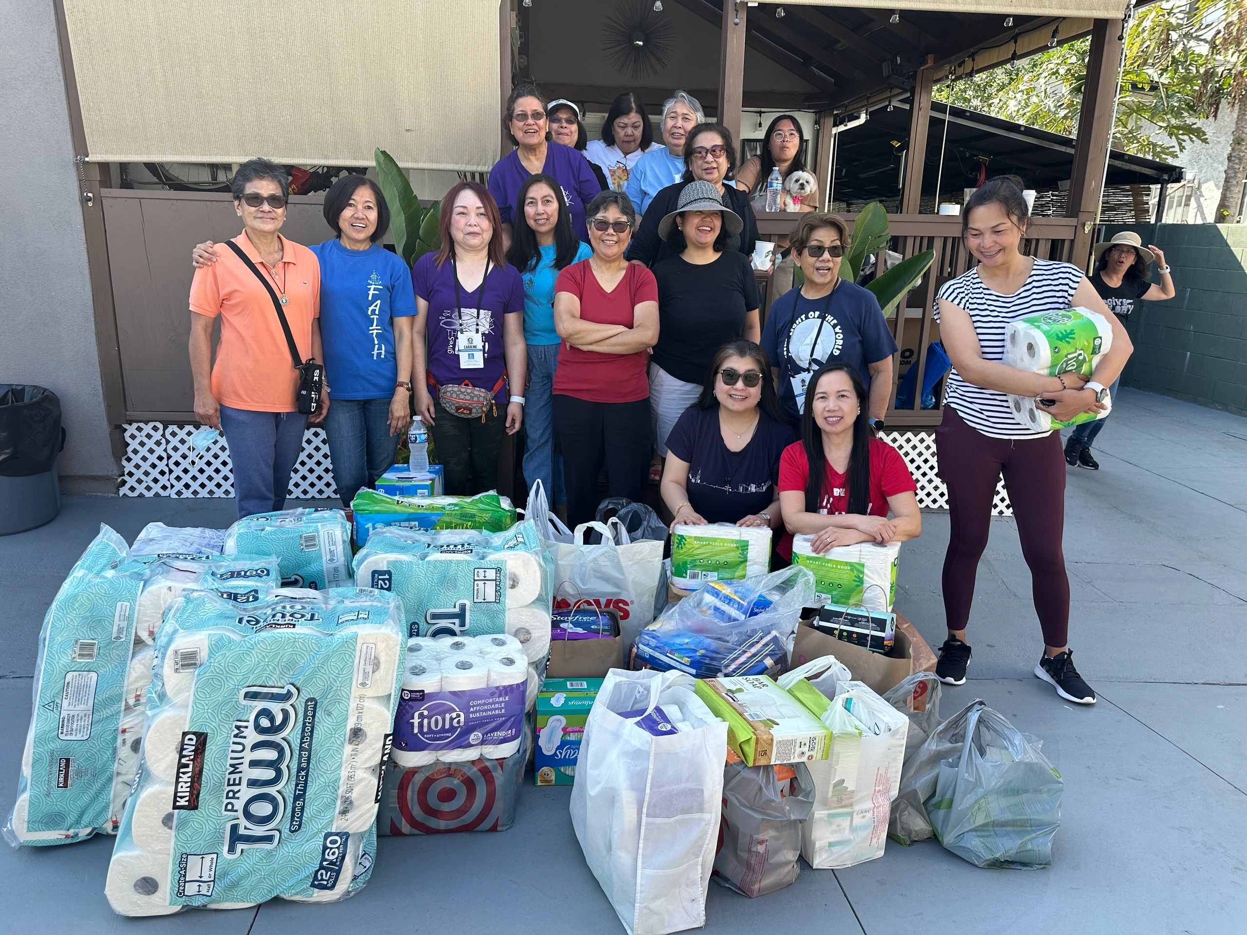 Community members gathered for a donation drive